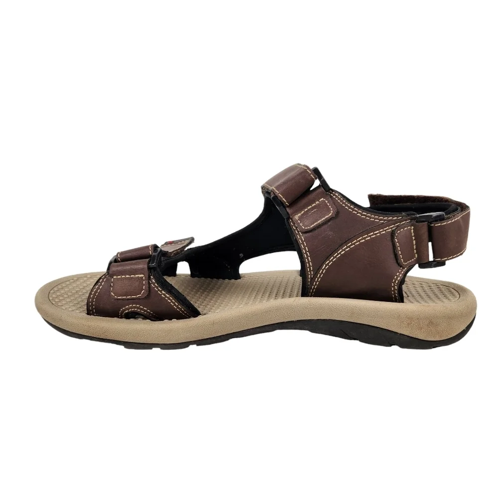 Khombu Brown Adjustable Sandals Men's Size 10